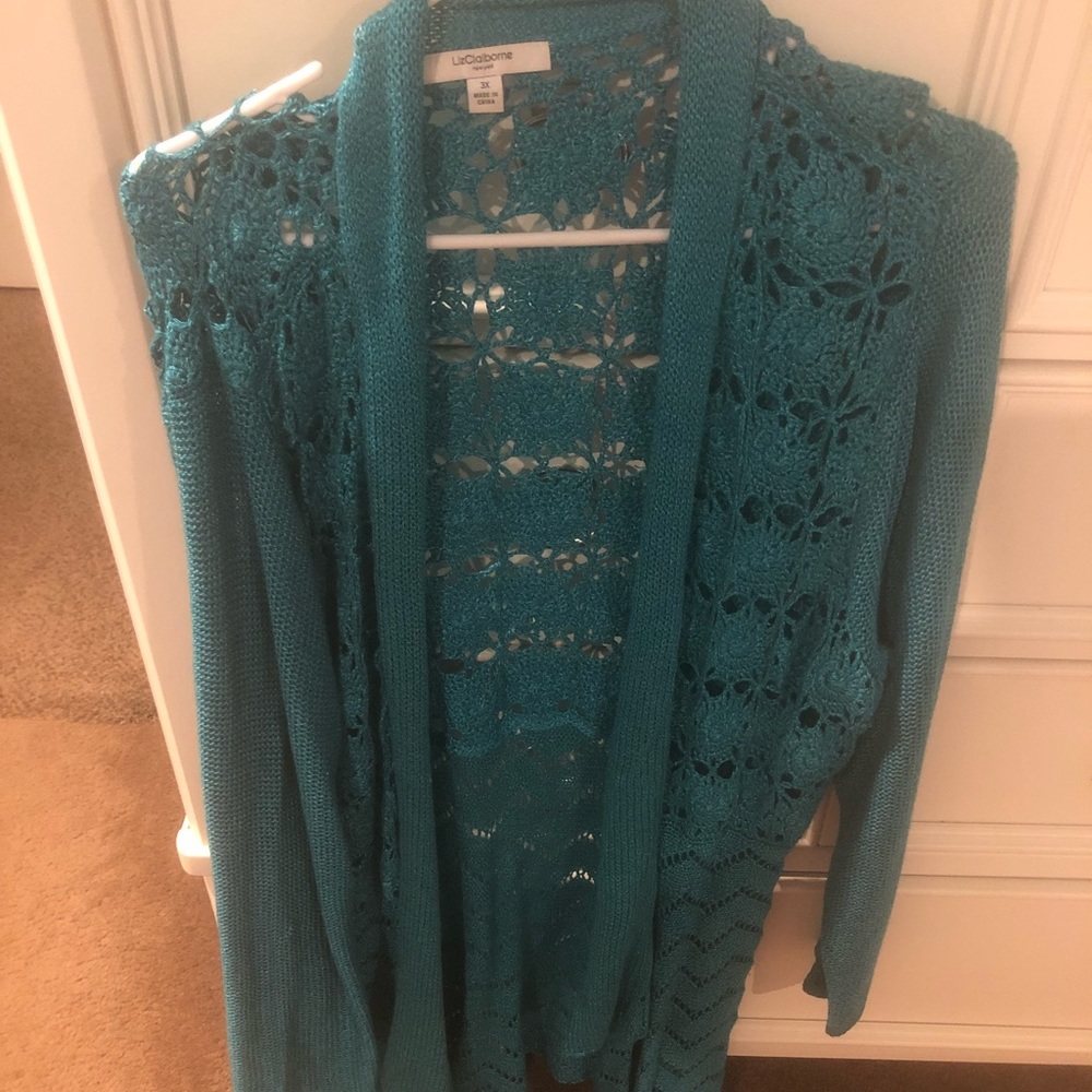 Long teal sweater